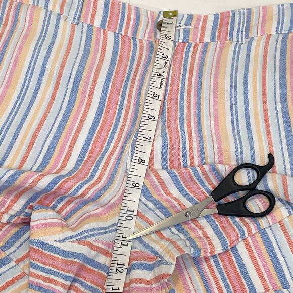 Old Navy Everyday Short Linen High Rise Shorts | Pastel Stripe Size 8 Chino - Picture 7 of 9